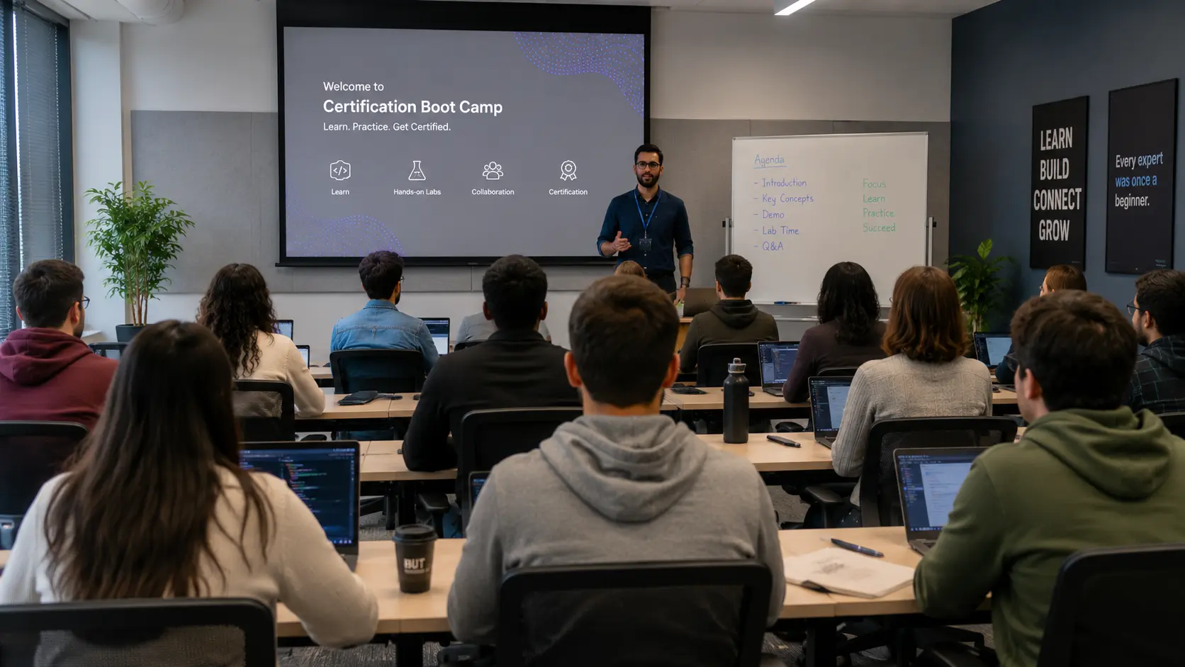 During the boot camp — instructor led classroom
